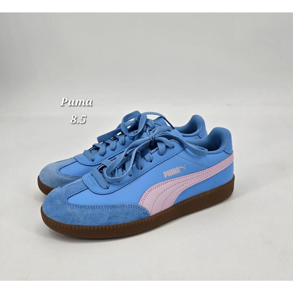 Puma Super Liga Blue Pink Gum Sole Sneakers Women’s 8.5 Retro Indoor Soccer